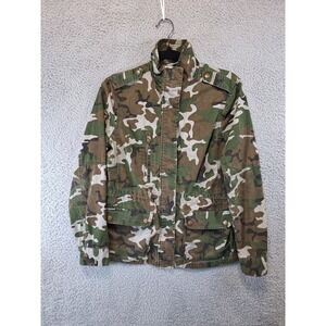Endless Love Military Jacket Womens Large Multi Camo Lightweight Snap Inside Zip